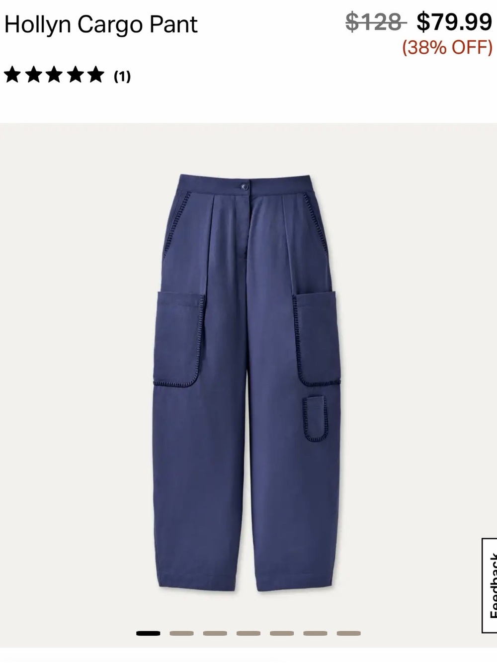 UGG Hollyn Wide-Leg Cargo Pant — Navy
